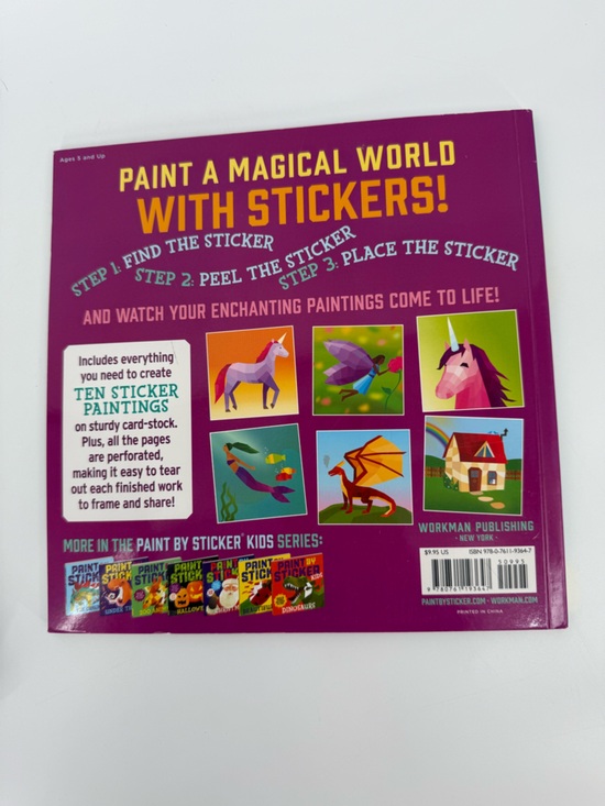 Paint By Sticker Kids Unicorns & Magic Activity Kit - Pink - Picture 2 of 2